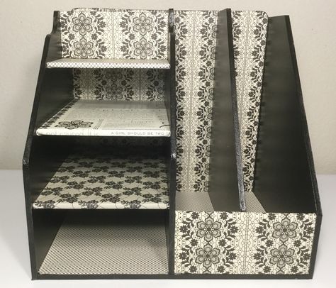 Ideas For Cardboard Boxes, Diy Storage Organizer, Diy Cardboard Desk Organizer, Cardboard Paper Organizer, Cardboard Desk Organizer Diy, Cardboard Crafts Diy Organizer, Foamboard Projects, Diy Organizer Storage, Cardboard Desk Organizer