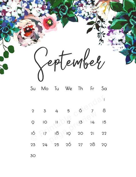 60 Free Printable September 2020 Calendars to Download - Onedesblog Month Calendar Template, Calendar Images, Calendar September, September Wallpaper, Floral Calendar, Landscape Calendar, September Calendar, 2020 Calendar, Month Calendar