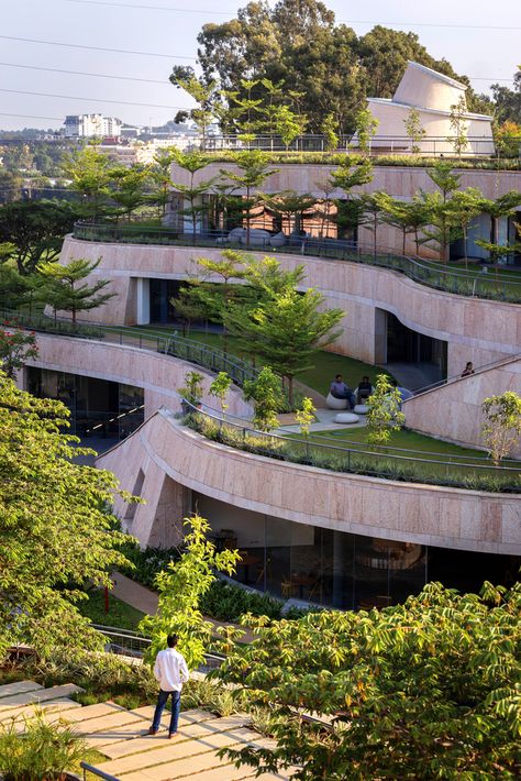 Green Terrace, Campus Design, Earth Sheltered, Eco City, Green Architecture, Organic Architecture, Roof Garden, Sustainable Architecture, Futuristic Architecture