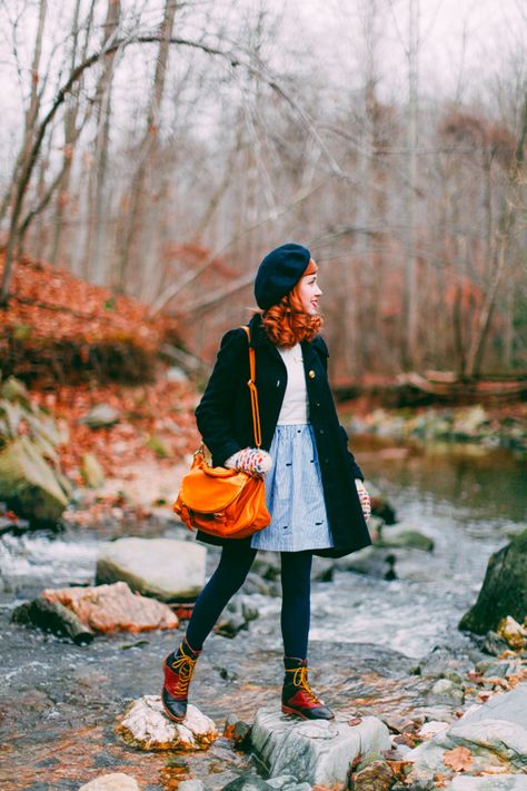 Outfit: Whale of a Tale A Clothes Horse Outfits, Cute Winter Fashion, A Clothes Horse, Trendy Coat, Langer Mantel, Quirky Fashion, Stil Inspiration, Zooey Deschanel, Cute Winter Outfits