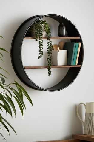 Circle Wall Shelf, Circle Shelf, Wall Shelf Decor, Modern Shelf, Inspirational Wall Decor, Bedroom Deco, Architectural House Plans, Living Room Shelves, Decorating Shelves