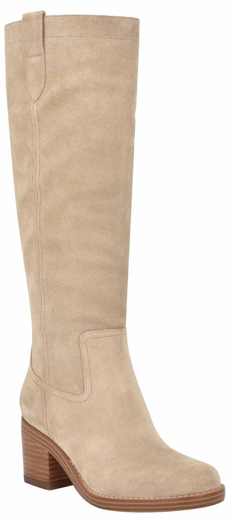 PRICES MAY VARY. Elevate your wardrobe this season in the Nine West Hecee boots. This tall boot features a round shaped toe and stacked mid block heel that will keep you going all day and night in this classic silhouette. These dress boots are sure to impress! Round Toe Pull on Closure Imported 2.17" Heel Height Tall Knee High Boots, Cream Tall Boots, Fall Boots With Dresses, Capsule Wardrobe Boots, Women’s Tall Boots, Women’s Fall Boots, Tall Boots Outfit Fall Styles, Fall Boots 2024, Fall Tall Boots