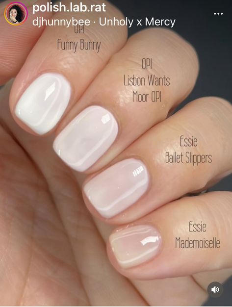 Neutral Nails Colors, Opi Milky White, Fresh Nails, Natural Nails Manicure, Sheer Nails, Opi Nail Colors, Subtle Nails, Pink Gel, Nail Colours