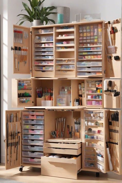 1. Art storage
2. Budget-friendly organizing
3. Top 10 organizer cabinets
4. 2024 art storage solutions Small Space Art Supply Storage, Art Supplies Cabinet, Art Cabinet Organization Storage Ideas, Art Studio Built Ins, Arts And Craft Storage Ideas, Art Studio Space Ideas, Art Cabinet Organization, Art Room Storage Ideas, Arts And Crafts Organization Ideas