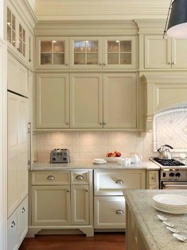 Overlay Cabinets, Cream Colored Kitchen Cabinets, Cream Kitchen Cabinets, Glass Kitchen Cabinet Doors, Painted Kitchen Cabinets Colors, Cream Kitchen, New Kitchen Cabinets, Kitchen Cabinets Makeover, Glass Cabinet Doors