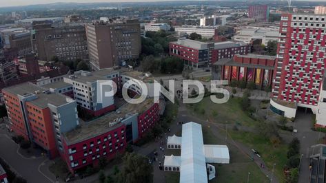 Aston University Birmingham City Campus Aerial Shot Of The University Aston University, Birmingham City, Rock Music, Birmingham, Stock Video, Stock Footage, University, Music