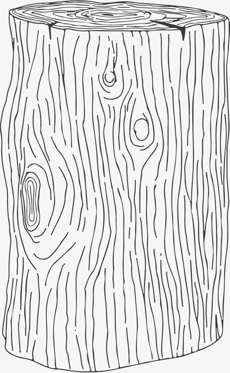 Tree Bark Drawing Simple, Tree Log Drawing, Wood Illustration Texture, How To Draw Wood Texture, Log Reference, Wood Texture Drawing, Log Tattoo, Wood Grain Drawing, Log Illustration