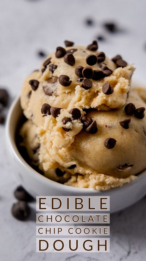 The Best Edible Cookie Dough, Best Edible Cookie Dough, Single Serving Cookie Dough, Heat Treated Flour, Edible Chocolate Chip Cookie Dough, Edible Cookie Dough Recipe, Dessert Homemade, Cookie Dough Recipe, Raw Cookie Dough