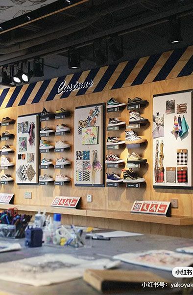 Vans 3.5 – COO Nb Shoes, Plywood Walls, Vans Store, Store Layout, Design Guidelines, Plywood Panels, Modular Shelving, Perforated Metal, Checkerboard Pattern