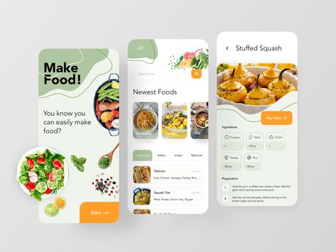 Food Website Design, Application Ui Design, Food Web Design, Ui Ux 디자인, App Design Layout, Ux App Design, Desain Ui, Cooking App, Mobile App Design Inspiration