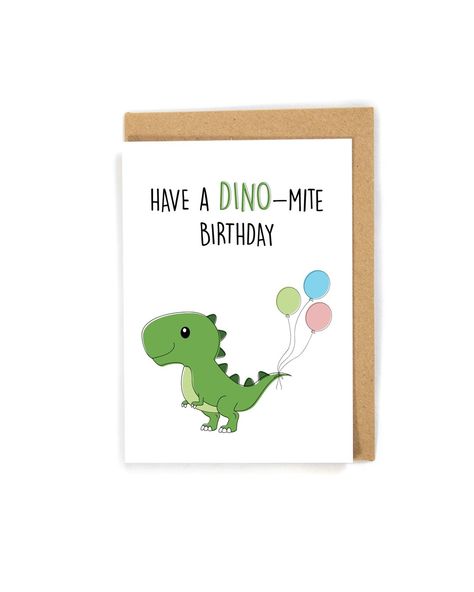 Birthday Card for Kid/toddler/baby/kids Dinosaur Birthday - Etsy Canada Dino Birthday Card Diy, Dinosaur Birthday Card Diy, Cute Dino Birthday, Birthday Cards Cute, Cute Dinosaur Birthday, Dinasour Birthday, Sarcastic Comebacks, Dinosaur Birthday Card, Kids Birthday Card