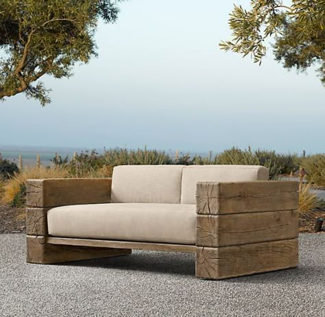 11 Wooden Sofa Ideas | Woodz Restoration Hardware Outdoor, Sofa Design Living Rooms, Rustic Outdoor Furniture, Rustic Furniture Design, Wooden Sofa Set Designs, Wooden Sofa Designs, Furniture Design Chair, Wooden Sofa Set, Sofa Set Designs