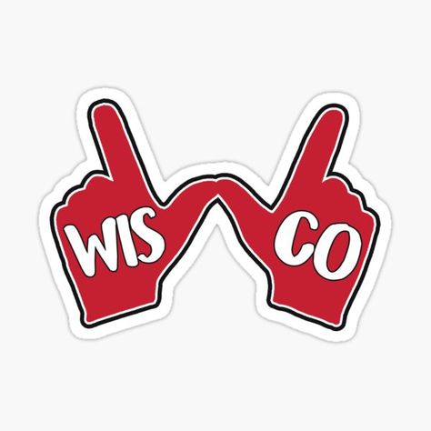 Wisconsin Badgers Stickers | Redbubble Work Group Halloween Costumes, San Diego Chargers Football, Badger Football, Wisconsin Football, Wisconsin Badgers Logo, Hand Sticker, Uw Madison, Beer Pong Tables, Wisconsin Badgers