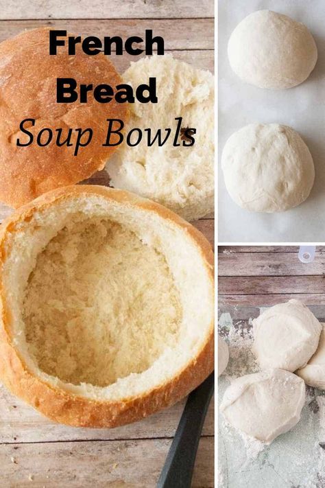 Breads To Go With Soup, How To Make A Bread Bowl For Soup, Soup Bread Bowls Recipe, Bread Boules Recipe, Quick Bread Bowl Recipe, Bread Bowl For Soup, Homemade Bread Bowls Easy, Panera Bread Bowl Recipe Copycat, Discard Bread Bowls