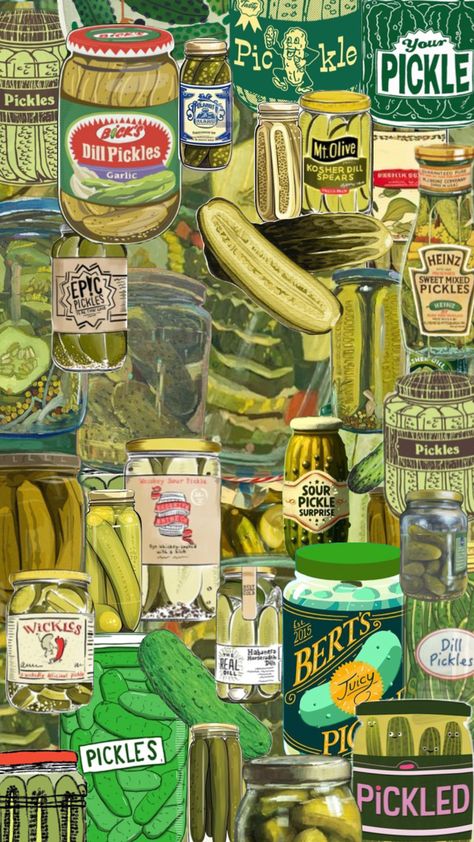 #wallpaper #art #vibes #illustration #pickles #Ilovepickles #picklesart #collage Pickles Aesthetic, Vibes Illustration, Sour Pickles, Cute Home Screen Wallpaper, Cute Home Screens, Vision Board Pictures, Cute Sun, Wallpaper Art, Dill Pickle