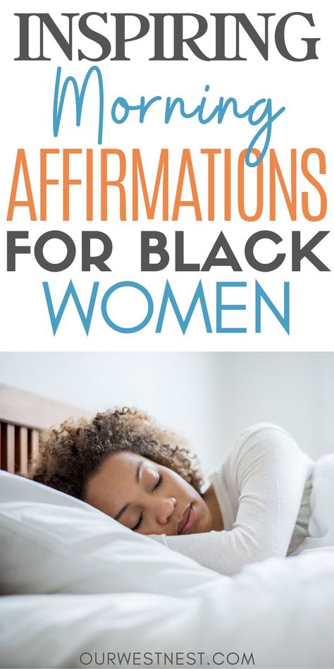 Check out these 55 positive morning affirmations for black women. These affirmations for women will give you the boost of confidence you need to get your day started off right. Not matter what stage of life you're in, these affirmations for success will give you strength, courage and motivation to keep doing your best! Black Women Goals Motivation, Morning Affirmations For Black Women, Positive Affirmation Black Women, Affirmation Quotes Black Women, Words Of Affirmation For Black Women, Black Woman Fit Aesthetic, Good Affirmations Quotes, Black Women Self Care Ideas, Self Love Affirmation Quotes For Black Women