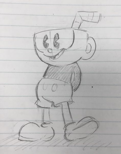 Sketching Ideas Pencil Easy, Cuphead Sketch, Cuphead Drawings, Doodle Bob, Animation Art Sketches, Creative Drawing Prompts, Pix Art, Art Tools Drawing, Easy Drawings Sketches