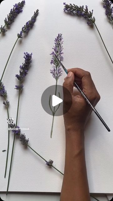 Rashmi Thodkar on Instagram: "A stalk of lavender today 💜 I can almost smell it’s calming , refreshing fragrance as I edit this reel 💜 We are lucky to have some in our front yard and I am constantly looking out the kitchen window to see how many butterflies and bees are buzzing around them 💜 I hope you enjoy painting this little calming herb from Mother Nature and do tag me if you do 💜 Sending you all lots of lavender love 💜 Drop a 💜 if you enjoyed this as much as i did 💜

#lavender #lavenders #lavenderpainting #watercolorlavender #watercolortutorial #purple #lavendertutorial" How To Paint Lavender Flowers, Lavender Kitchen, Lavender Paint, Lavender Watercolor, Learn Watercolor Painting, Learn Watercolor, Watercolor Flower Art, Diy Paper Crafts Decoration, Flowers Watercolor