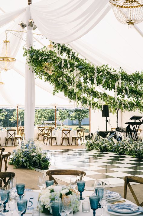 tented Maine wedding venue on the coast Tent Dance Floor, Coastal Wedding Reception, Sunset Beach Weddings, Backyard Tent, Hamptons Wedding, Preppy Wedding, Nantucket Wedding, Light Blue Wedding, East Coast Wedding