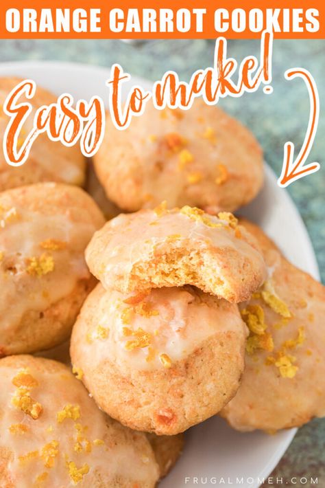 Carrot Cookies Recipe, Strawberry Cheesecake Lush, Carrot Cookies, Frugal Mom, Orange Glaze, Strawberry Cheesecake, Best Dessert Recipes, Easy Cookies, Cookies Recipe