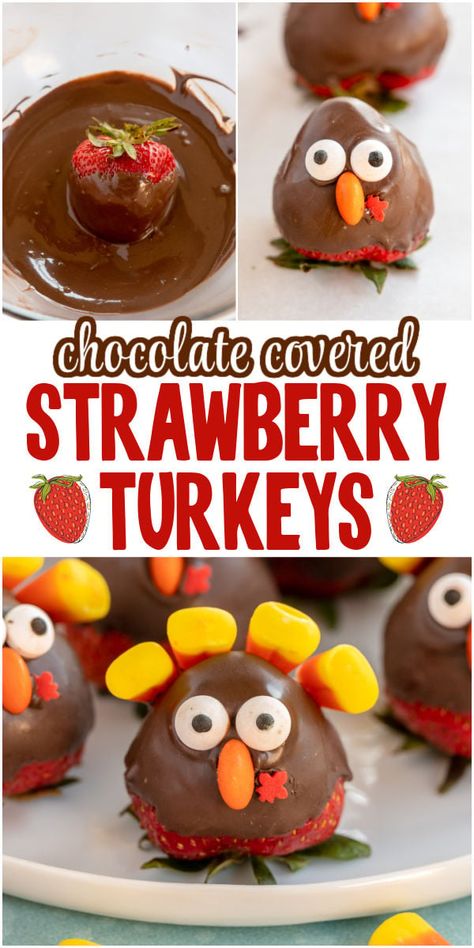 Chocolate Covered Strawberry Turkeys With Pretzels, Chocolate Dipped Strawberry Turkeys, Easy Desserts For Potluck, Thanksgiving Dessert For Kids, Thanksgiving Chocolate Covered Strawberries, Thanksgiving Chocolate Covered Treats, Fall Cake Pops Ideas, Turkey Treats For Kids, Thanksgiving Strawberries