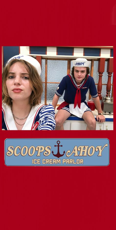 Scoops Ahoy Stranger Things 3 Wallpaper Scoops Troop Wallpaper, Scoops Ahoy Wallpaper, Scoops Ahoy Aesthetic, Stranger Things 3 Wallpaper, Stranger Things Scoops Ahoy, Starcourt Mall, Anime Resin, Stranger Things Halloween Party, Scoops Ahoy