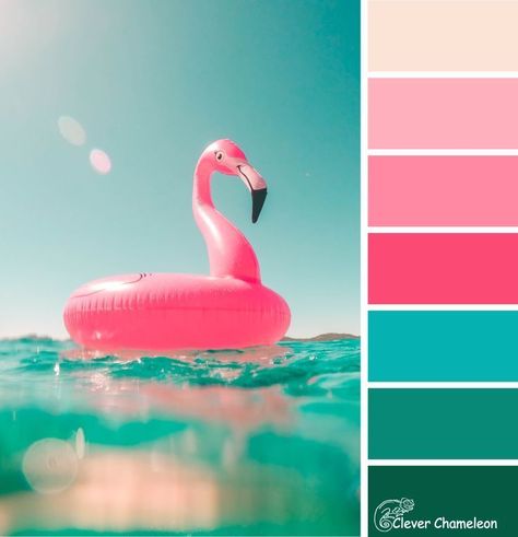 The "Flamingoes in the Pool" colour palette is hot pink, blue, aqua and tan. Colours that will make you smile and brighten your next creative project. Enjoy! Brand Colours, Flamingo Color, Pool Colors, Pink Color Schemes, Fresh Color Palette, Color Schemes Colour Palettes, Color Palette Pink, Colour Inspiration, Tropical Colors