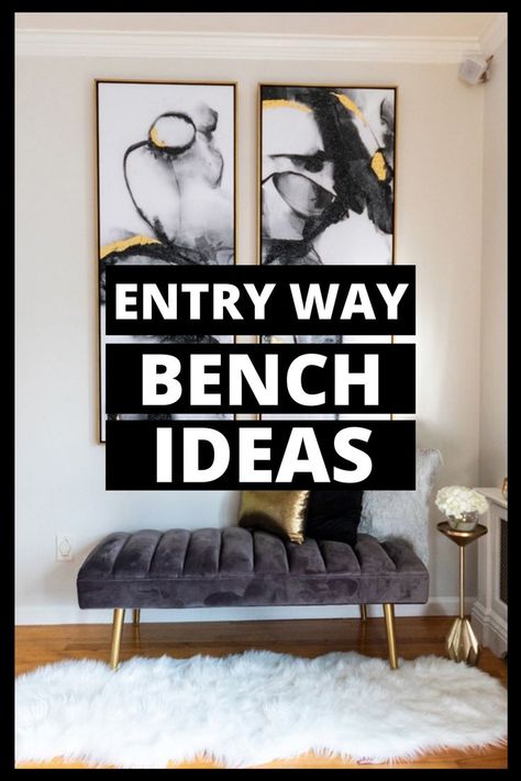 entryway bench Bench And Side Table Entryway, Entrance Hall Ideas With Bench, Modern Entryway With Bench, Front Entrance Seating Ideas, Entry Bench Decor Entryway Modern, Hallway Bench Ideas Entryway Modern, Wall Decor Above Bench Entry Ways, Hallway Seating Ideas Entrance, Entrance Hall Seating Ideas