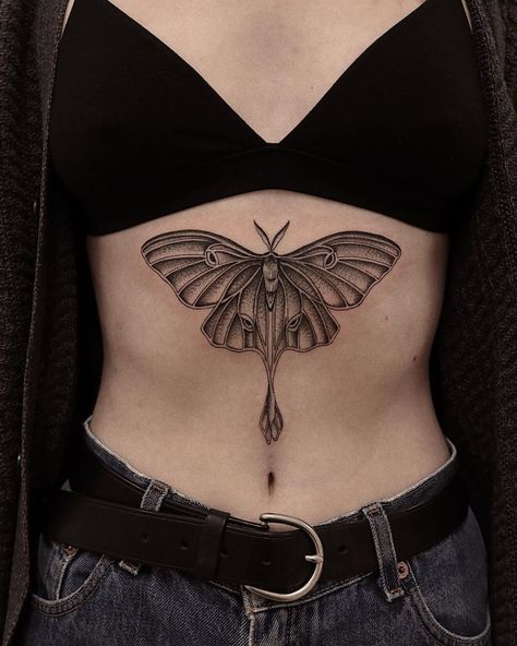 ⋆⁺₊⋆luna moth ⋆⁺₊⋆ thank you élisabeth! made at my private studio in toronto, ontario. #lunamoth #mothtattoo #blackwork #sternumtattoo… | Instagram Luna Moth Tattoo, Moth Tattoo, Gothic Tattoo, Stomach Tattoos, Sternum Tattoo, Tattoo Portfolio, Collar Bone Tattoo, Luna Moth, Rib Tattoo