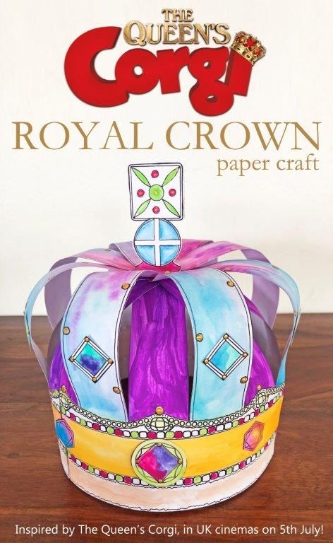 Royal Crown Printable for The Queen's Corgi Movie - Red Ted Art - Make crafting with kids easy  fun Hole Punch Crafts, Royal Paper, Crown Printable, Make A Crown, Crown Template, Red Ted Art, Crown For Kids, Paper Crown, Crown Crafts