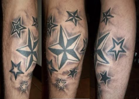 star tattoos for men - Google Search 3 Stars Tattoo, Star Tattoos For Men, Elbow Tattoo, Star Tattoo Designs, Elbow Tattoos, Star Tattoo, Cool Tattoos For Guys, Calf Tattoo, Leg Tattoo