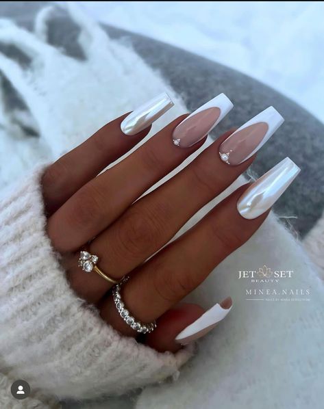 White Acrylic Nails, Her Nails, Nails Only, Acrylic Nails Coffin Short, Pink Acrylic Nails, Elegant Nails, Pretty Acrylic Nails, Fancy Nails, Dope Nails