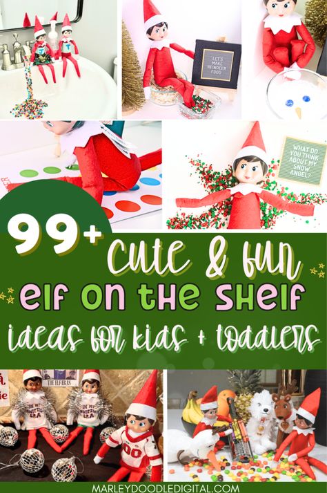 Need quick and creative Elf on the Shelf ideas? This list of 99+ easy elf ideas will make your holiday season stress-free! From funny antics to acts of kindness, these ideas are perfect for kids of all ages. Whether it’s a fast setup or a last-minute plan, these fun and simple elf activities will keep the magic alive. Get inspired with these easy elf ideas and get the free printables and props! Elf On The Shelf List Of Ideas, Free Printable Elf On The Shelf Props, Elf Arrival Ideas New, Elf Printables Free, Elf On The Shelf Props, Easy Elf Ideas, Easy Elf On The Shelf, Elf Games, Printable Props