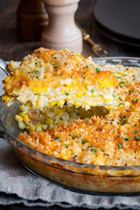 Cheddar Sweet Corn Pie is the perfect marriage of farm fresh produce and comfort food favorites. It's ready for the oven in 20 minutes. Sweet Corn Pie, Corn Pie, Corn Recipes, Sweet Corn, Veggie Sides, Veggie Dishes, Casserole Dish, Decorated Cookies, Vegetable Dishes