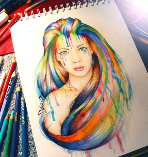 color pencil drawing amazing right by krsitina webb Kristina Webb Drawings, Kristina Webb Art, Kristina Webb, Plan Image, Fantasy Magic, Drawing Faces, Character Sketches, Colored Pencil Drawing, Art Simple