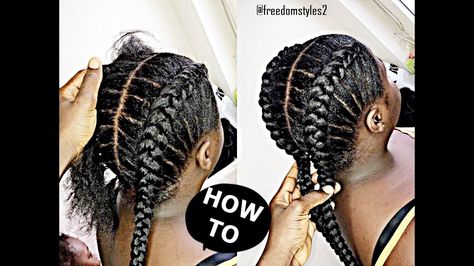 How To Cornrow For BEGINNERS / NEW METHOD [Video]  Read the article here - http://www.blackhairinformation.com/video-gallery/cornrow-beginners-new-method-video/ Cornrow For Beginners, How To Cornrow, Afro Hairstyles Braids, How To Braid, Kid Braid Styles, Short Hair Hacks, Two Braids, Girls Braids, Braids For Kids