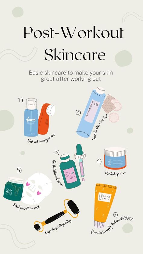 Whether you’re doing at-home workouts, in the gym or going for evening strolls, heres a post-workout skincare routine that could work for you. After working out you’re likely to be a bit sweaty or flushed, which will stay on your skin and can cause irritaion or breakouts. That’s why we've created this simple routine to keep your skin glowing after exercising! #selflove #motivation #skincare #stepbystep #exercise #selfcare Ingrown Hair Remedies, Evening Workout, Antiaging Skincare Routine, Morning Makeup, Skin Washing, Diy Beauty Treatments, Nail Care Routine, Post Workout Food, After Workout