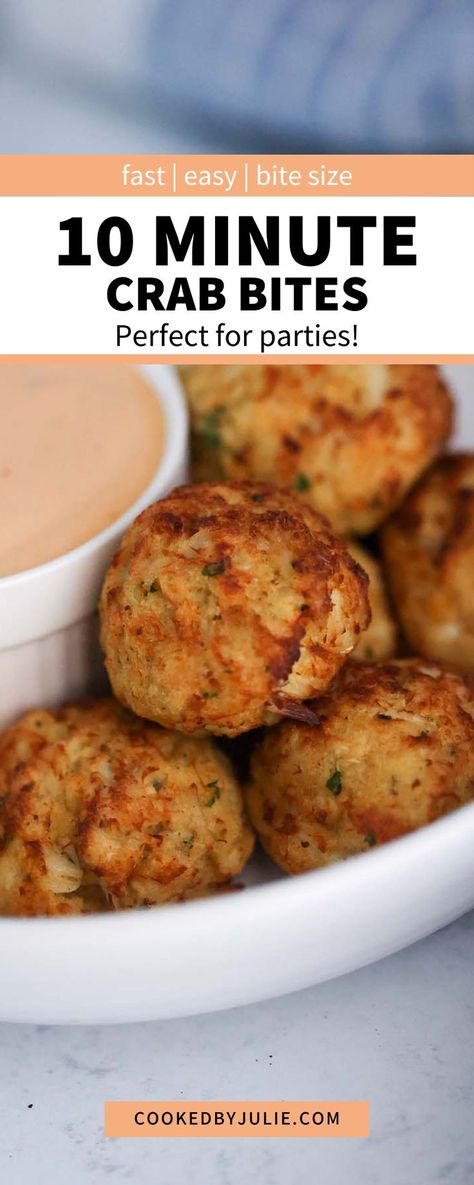 Crab Bites Recipe, Crab Cake Balls, Crab Bites, Air Fryer Crab, Crab Appetizer, Lump Crab Meat, Crab Cake Recipes, Seafood Dish Recipes, Maryland Crab Cakes