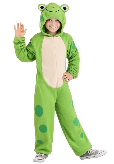 PRICES MAY VARY. Size: Medium 100% polyester fleece fabric Jumpsuit has front zipper Elastic at wrist & ankle cuffs Top of hood has embroidered face w/ eyes on 3D flaps Our Kid's Frog Onesie Costume is a delightful and cozy outfit perfect for your little froggy fan! Exclusively made by us, this costume is crafted from 100% polyester fleece fabric, ensuring your child stays warm and comfy as they leap into the world of playful amphibians. The jumpsuit, complete with a convenient front zipper, is Frog Onesie, Bird Chirping, Costumes 2024, Frog Costume, Small Frog, Green Gloves, Onesie Costumes, Kids Onesies, Pajama Day