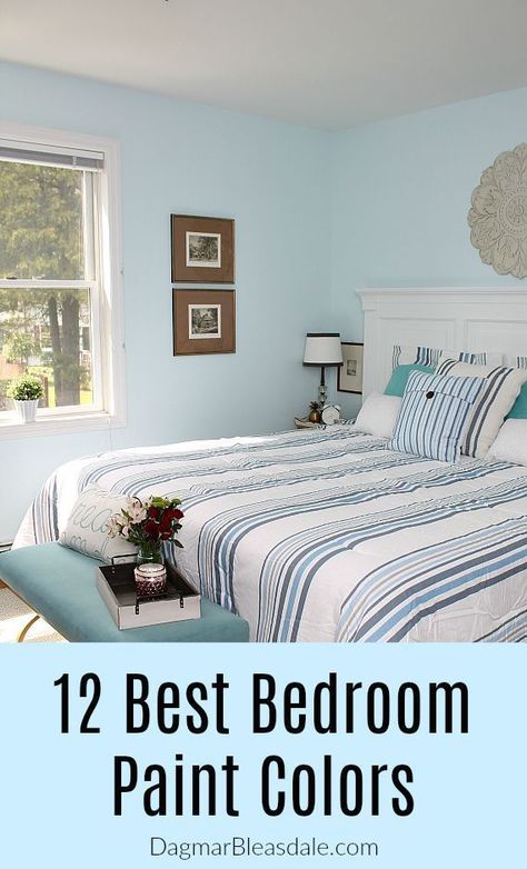 Are looking for ideas for the most beautiful bedroom paint color? I've put together 12 stunning, best bedroom colors. Light blue and light gray tones are always popular, but there are many other pretty options. #bedroom #color #ideas #farmhouse #cottage #greige #copper Bedroom Paint Color, Best Bedroom Paint Colors, Best Bedroom Colors, Idea Bedroom, Bedroom Wall Colors, Diy Casa, Shabby Chic Interiors, Best Paint Colors, Best Bedroom