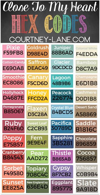 Close To My Heart Hex Code Cheat Sheets including the NEW colors! Vintage Hex Codes, Artful Agenda, Digital Workspace, Hexadecimal Color, Hex Color, Hex Color Palette, Palette Design, Ctmh Cards, Hex Codes