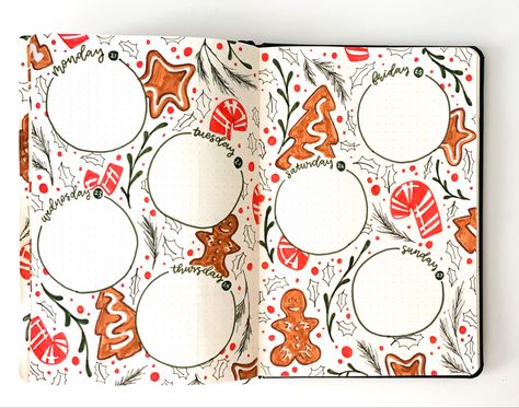 Gingerbread Bujo Theme, Bujo December Theme, Bujo Christmas Theme, Christmas Bujo Ideas, Gingerbread Theme Christmas, Christmas Bujo, December Bujo, Monthly Cover Page, Journal December