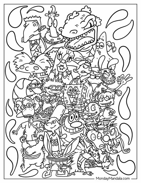 20 Nickelodeon Coloring Pages (Free PDF Printables) Danny Phantom Coloring Pages, 90s Coloring Pages Free Printable, Southpark Coloring Pages, Hypebeast Coloring Pages, 80s Coloring Pages Free Printable, Nostalgia Coloring Pages, Activity Pages For Adults, Boondocks Coloring Pages, Cool Coloring Pages Creative