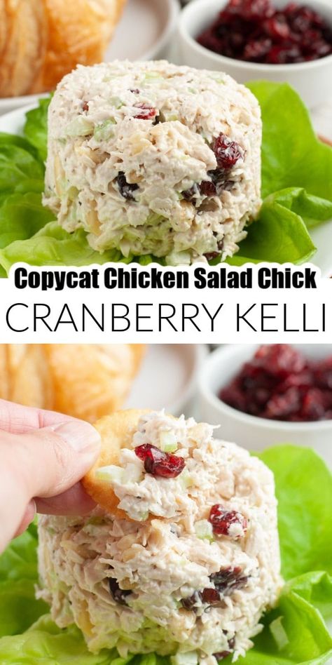 Learn how to make copycat Chicken Salad Chick Cranberry Kelli with this simple recipe. A delicious chicken salad filled with dried cranberries and almonds. Chicken Salad Chick Cranberry Kell, Famous Chicken Salad Recipe, Cranberry Kelli Copycat, Cranberry Kelli Chicken Salad Chick, Chicken Salad Recipe Chicken Salad Chick, Boars Head Chicken Salad Recipe, Chick Salad Chick Chicken Salad, Cranberry Pecan Chicken Salad Recipe, Easy Chicken Salad Recipe With Rotisserie Chicken