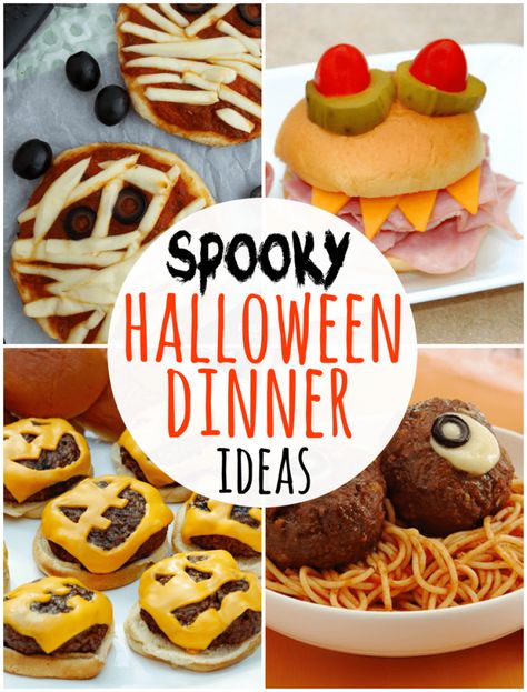 Take Five - 5 Spooky Halloween Dinner Ideas - Happy-Go-Lucky Halloween Themed Dinner Sides, Halloween Main Dish, Spooky Halloween Dinner, Halloween Dinners, Spooky Recipes, Halloween Dinner Ideas, Fun Halloween Party Food, Halloween Themed Snacks, Baby Zombie