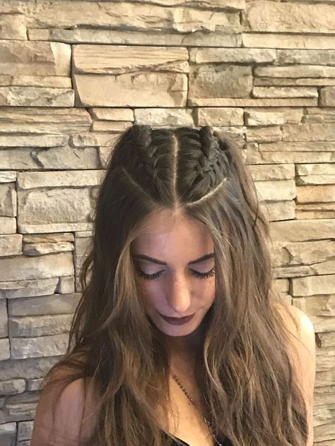 2 French Braids Half Up Half Down, Cute Volleyball Hairstyles, Easy Hairstyles For Thick Hair, Hairstyles For Layered Hair, Front Hair Styles, Hair Tutorials For Medium Hair, Hair Stylies, Hairdo For Long Hair, Hair Stylist Life