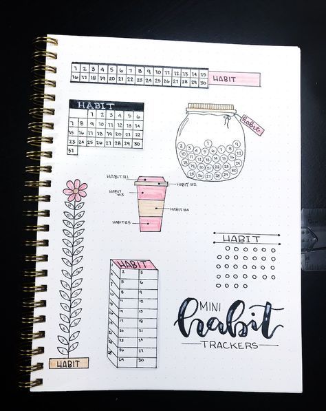 Habit Tracker Designs to Try in Your Bullet Journal in 2019 Mini Habit Tracker, Mini Habits, Bullet Journal Page, Bullet Journal 2019, Habit Tracker Bullet Journal, Creating A Bullet Journal, Bullet Journal Hacks, Bullet Journal Tracker, Bullet Planner