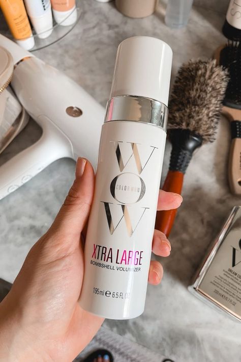 color wow bombshell volumizer Full Volume Hair, Fine Flat Hair, Bombshell Hair, Wow Hair Products, Limp Hair, Blowout Hair, Color Wow, Flat Hair, Voluminous Hair