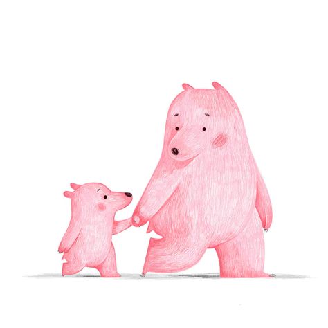 bear mum and daughter on Behance Mum And Daughter, Cartoon Mom, Zucca Halloween, Bear Illustration, Mom And Daughter, Book Making, Cartoon Drawings, Animal Drawings, Painting & Drawing