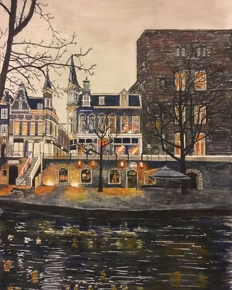 @laurenullrichart posted to Instagram: A Glistening Street in Amsterdam - Ink & Watercolor 🖌🎨✨ Now available on my website!  #artwork #wallartdecor #instaartist #artsy #artoftheday #myart #instaarthub #architecture #instaartwork #instaartsy #iloveart #artist_sharing #instaarts #instaartistic #architecturelovers #instaartoftheday #newartwork #instaarte #creative_instaarts #instartpics #myartwork #amsterdamshots #amsterdamcity #artmagazine #instaamsterdam #amsterdamworld #a Amsterdam Art, Colourful Buildings, 10 Picture, Metallic Paper, Instagram Icons, Glossy Photo Paper, Travel Art, Acrylic Prints, Travel Dreams